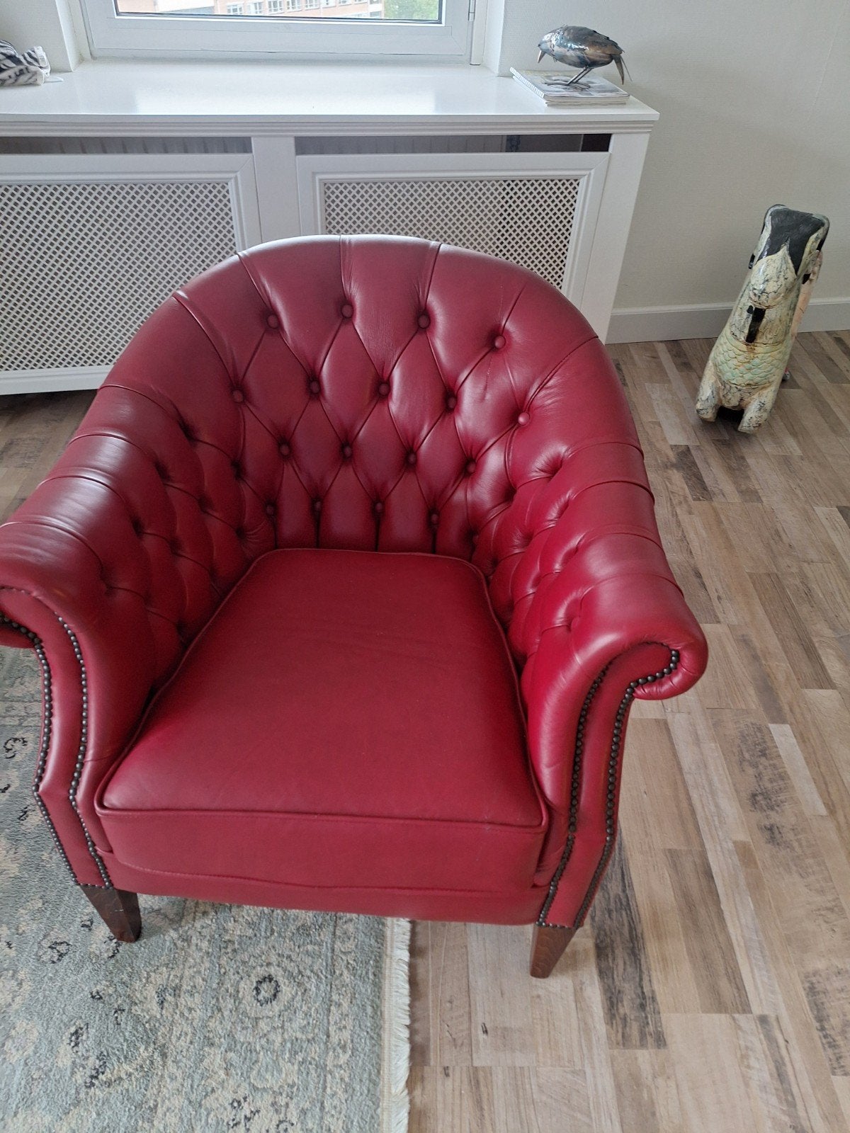 Chesterfield fauteuil, Huis en Inrichting, Fauteuils, Ophalen, Gebruikt, 75 tot 100 cm
