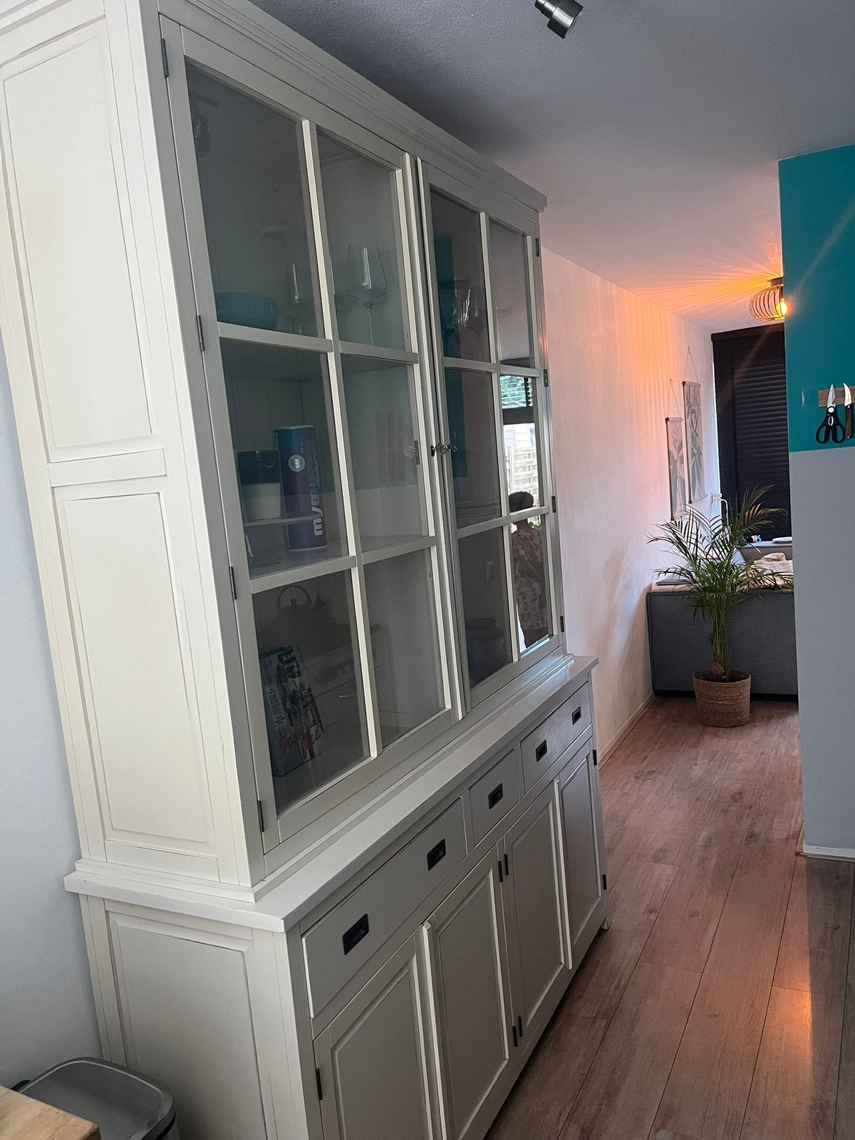 Mooie oude buffetkast - 2-delig, 232x170x48 cm, Huis en Inrichting, Kasten | Buffetkasten, Ophalen, 100 tot 150 cm, 200 cm of meer