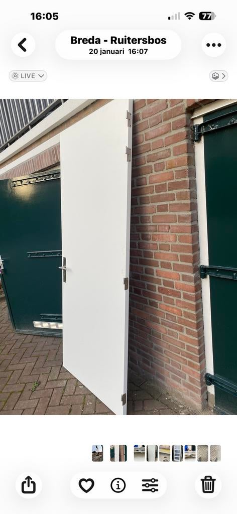 Binnendeur brandwerend zware uitvoering, Ophalen, Zo goed als nieuw, Binnendeur, 200 tot 215 cm