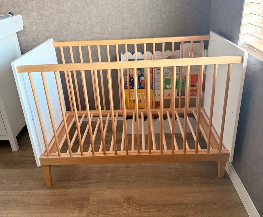 Bopita Indy kinderbed | 60x120 | Wit/Naturel, Ophalen, Gebruikt, Minder dan 140 cm, Minder dan 70 cm