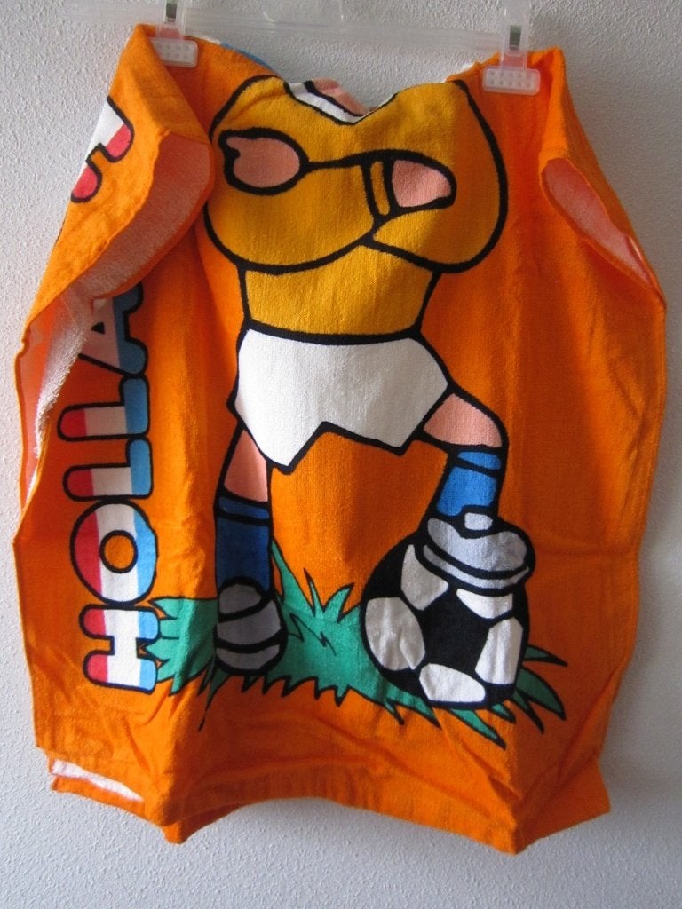 Badponcho 60 x 60 cm Voetbal zwemponcho oranje Holland, Ophalen, Jongen of Meisje, One size, Nieuw