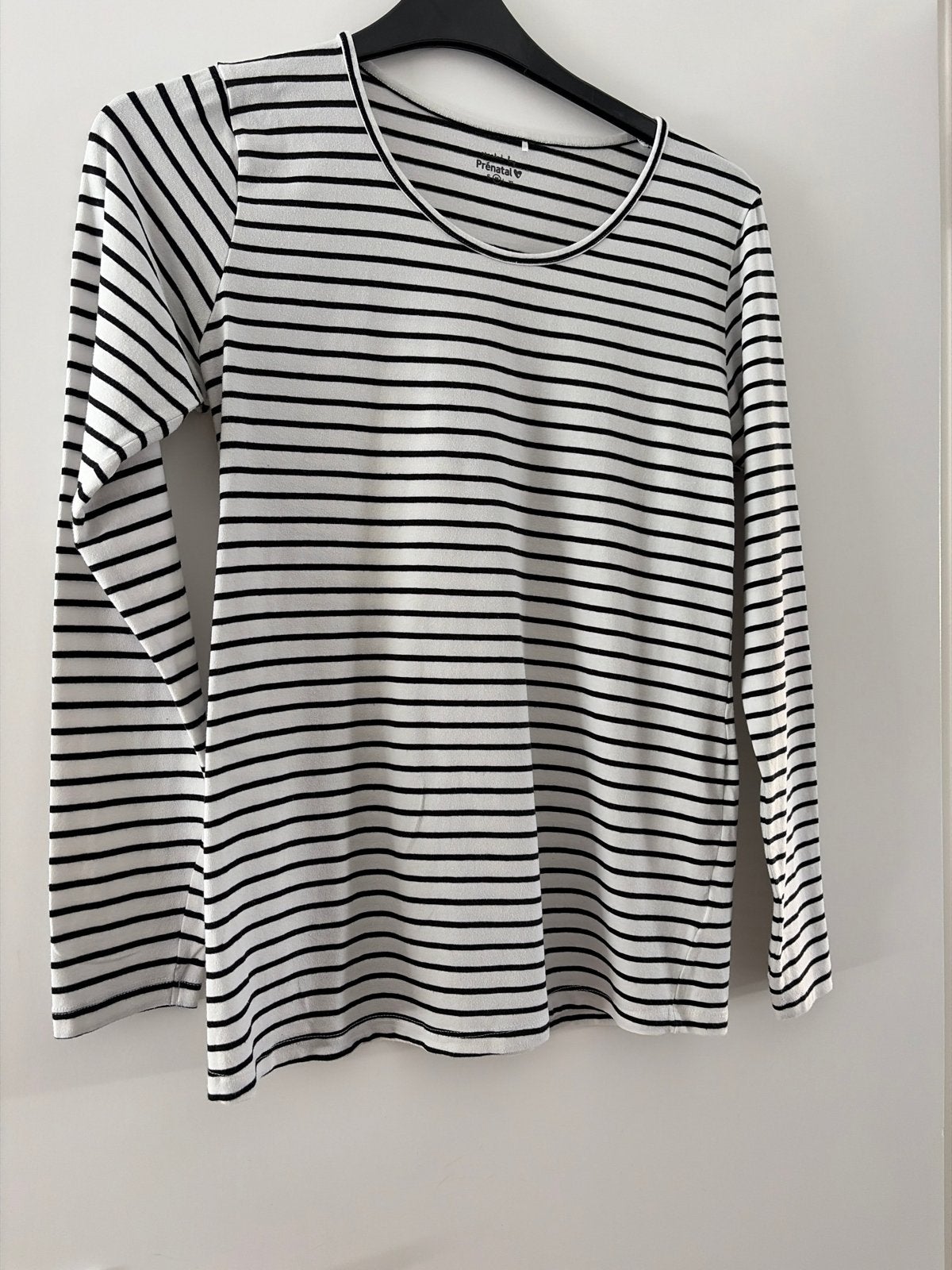 Zwangerschap shirt Prénatal gestreept shirt met lange mouwen, Maat 38/40 (M), Zwart, Ophalen of Verzenden, Zo goed als nieuw