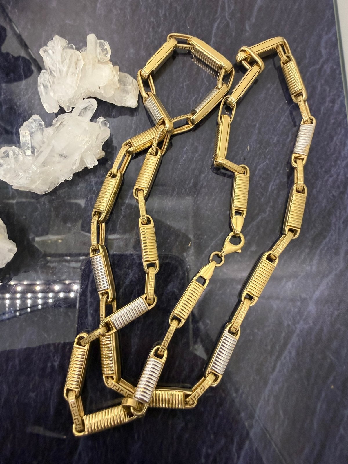 Prachtige 14 karaats gouden monte carlo ketting, Sieraden, Tassen en Uiterlijk, Ophalen of Verzenden, Nieuw, Goud