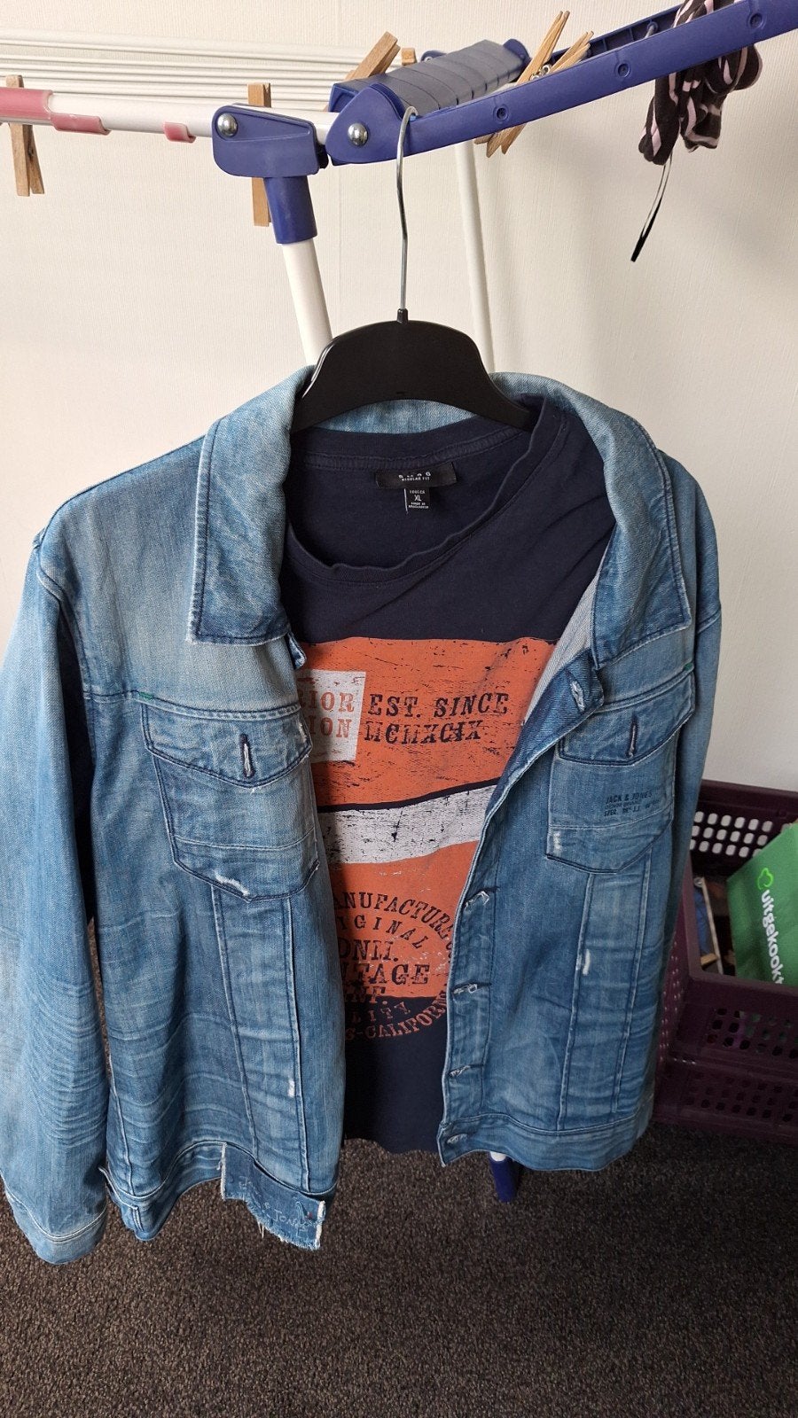 spkerjack met tichirt mt xxl   bieden, Ophalen of Verzenden, Zo goed als nieuw, Overige maten, Blauw