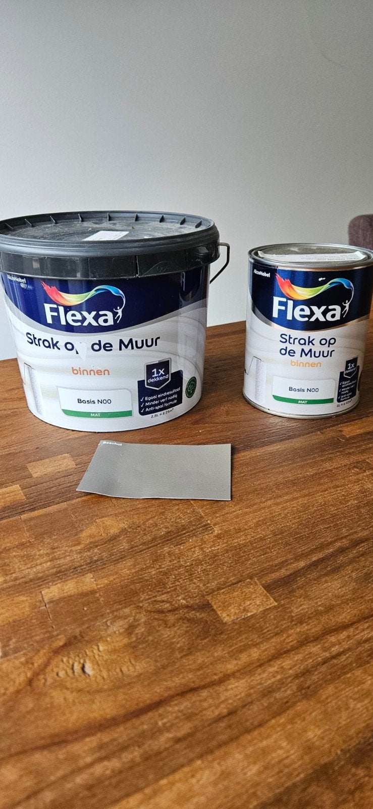 3.5  liter Flexa muurverf taupe "beschut" nieuw, Ophalen, Nieuw