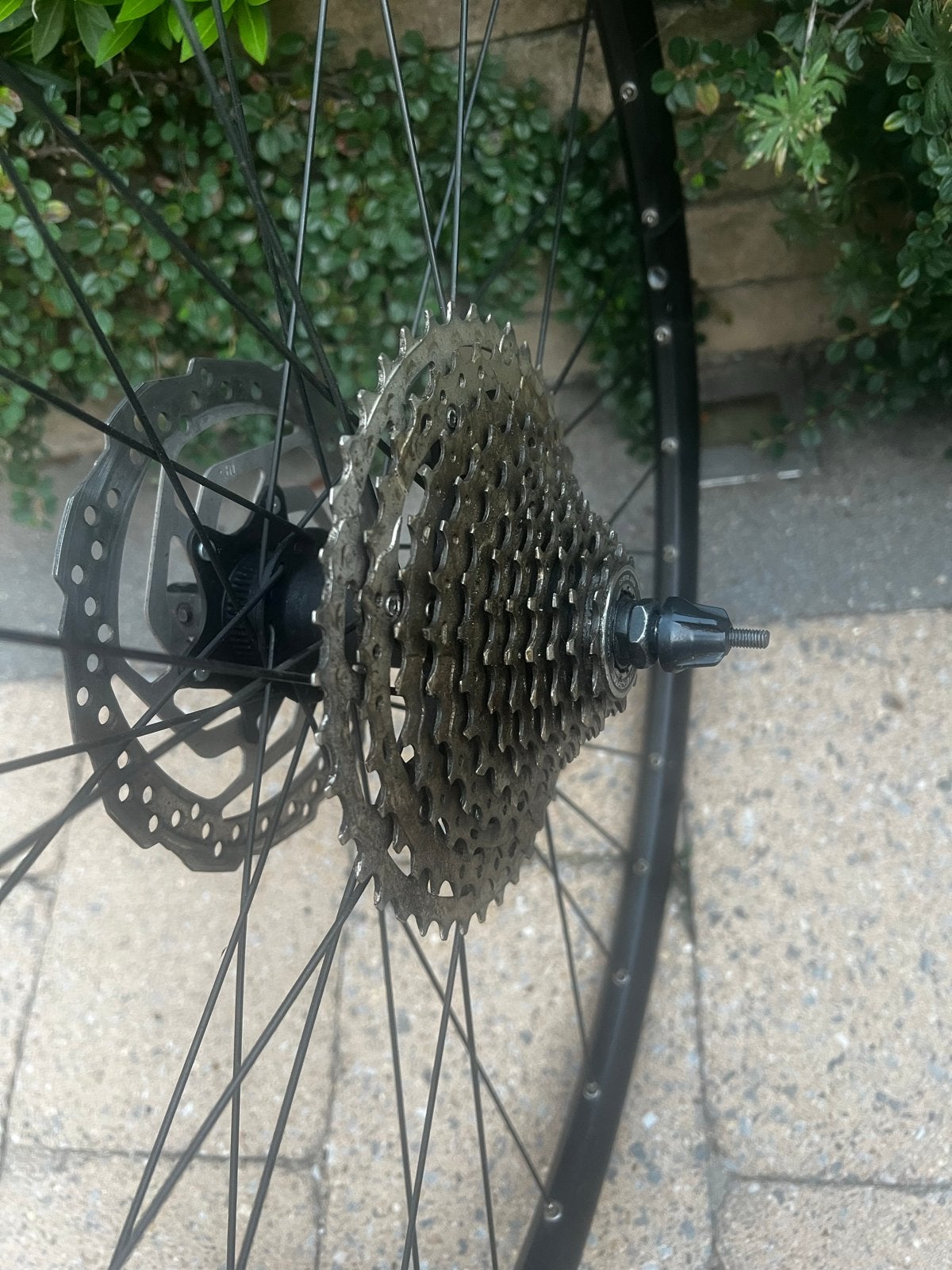 29 Inch Achterwiel met Cassette en Remschijf, Fietsen en Brommers, Fietsonderdelen, Ophalen of Verzenden, Gebruikt, Mountainbike