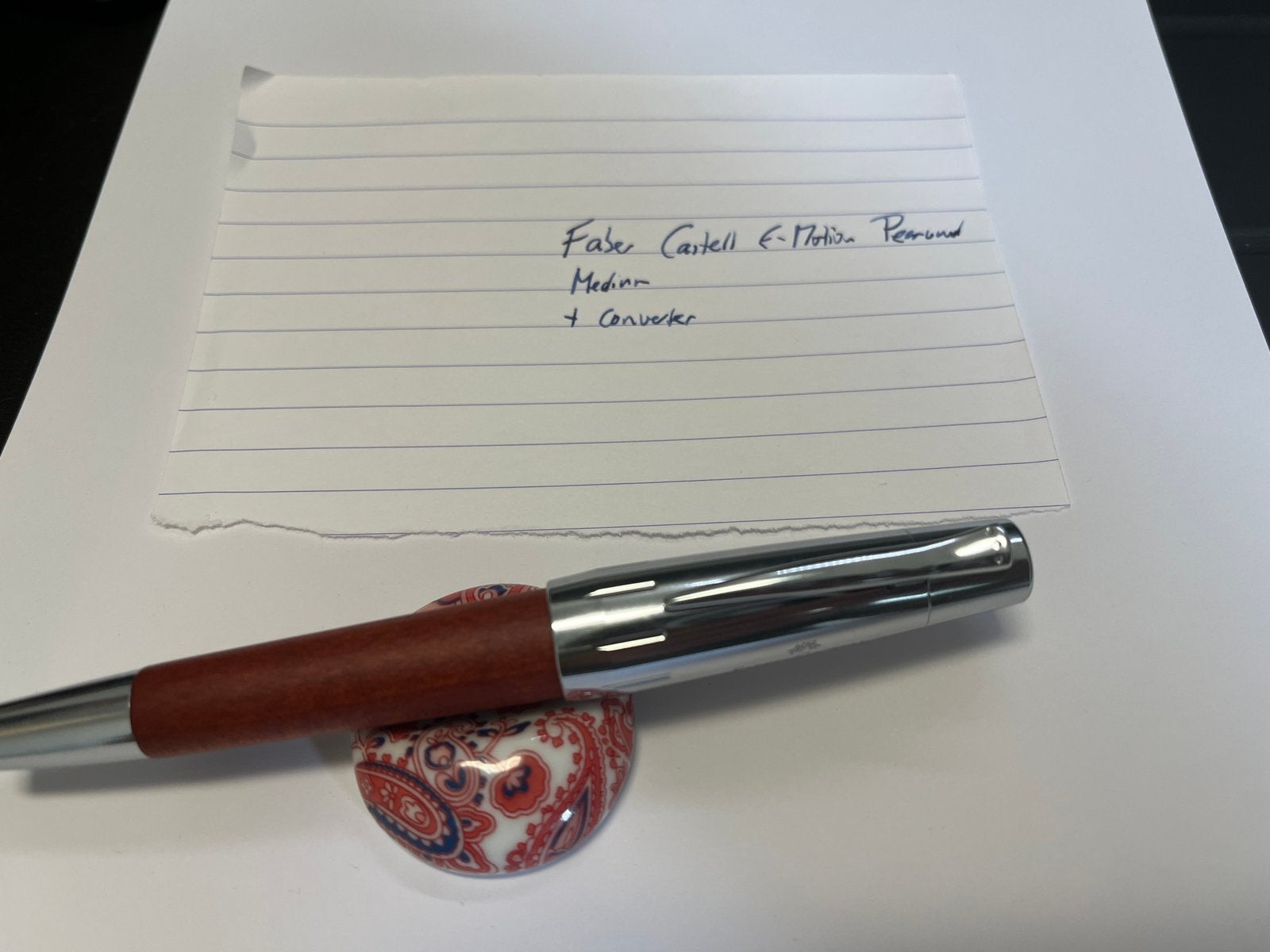 Faber-Castell E-Motion Pearwood vulpen, medium, zgan!, Diversen, Schrijfwaren, Ophalen of Verzenden, Zo goed als nieuw