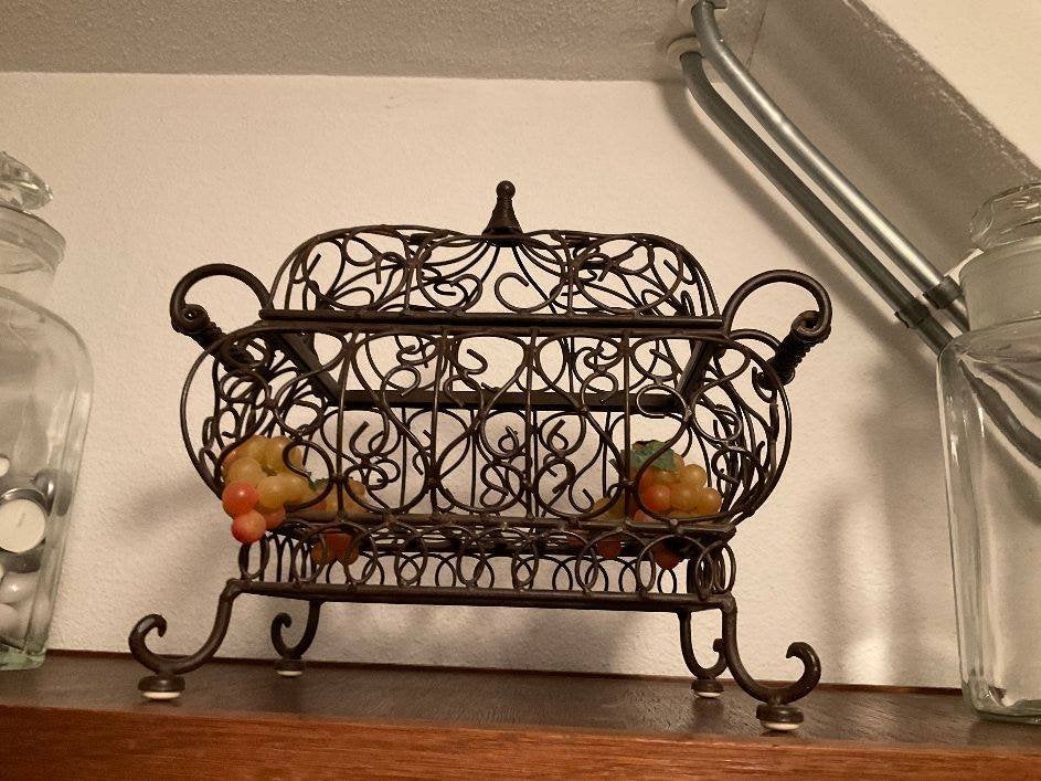 brocante draadmand gietijzer Frans barok broodmand fruitmand, Ophalen of Verzenden