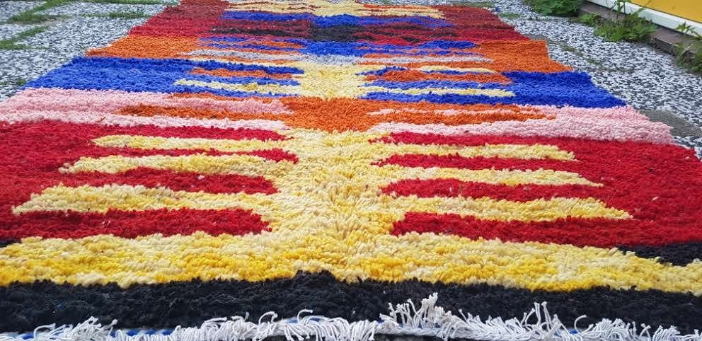 Handgeknoopt Berber kleed wol 249x147cm, 150 tot 200 cm, 200 cm of meer, Ophalen of Verzenden, Zo goed als nieuw