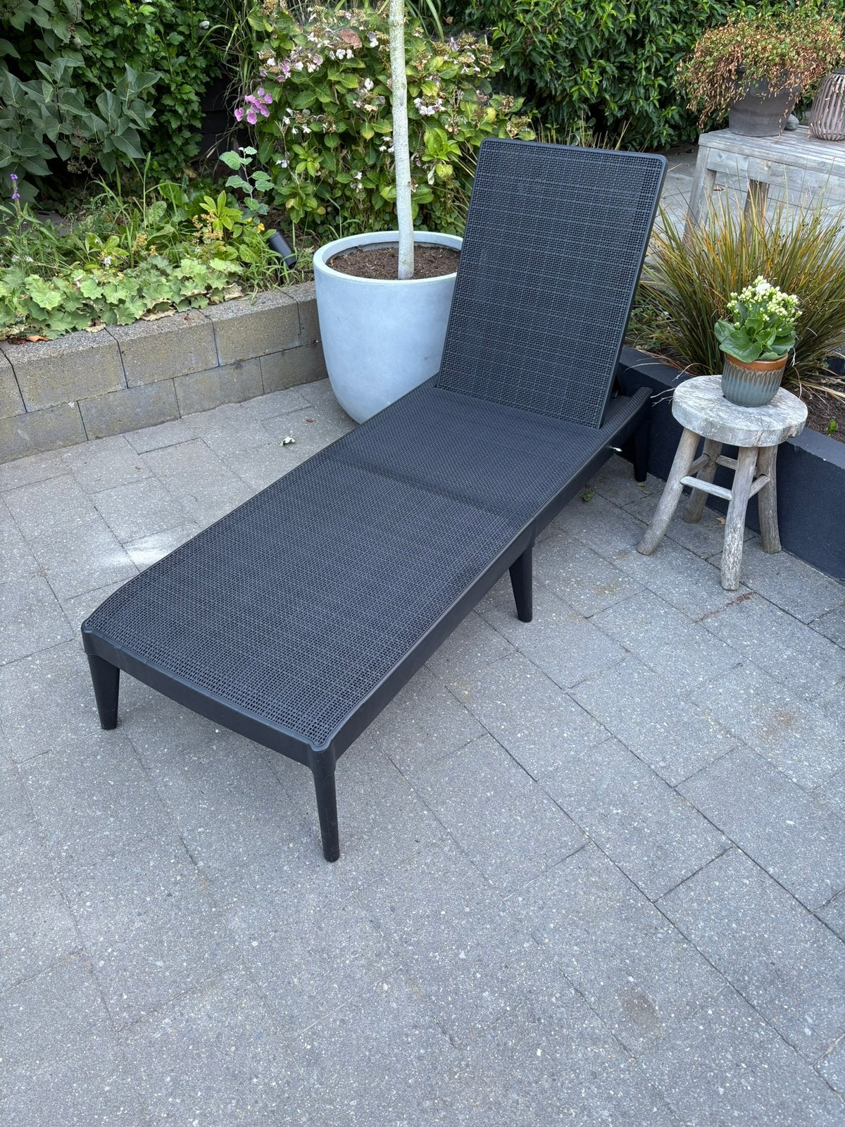 Ligbed zwart, Tuin en Terras, Ligbedden, Ophalen, Zo goed als nieuw, Aluminium, Verstelbaar