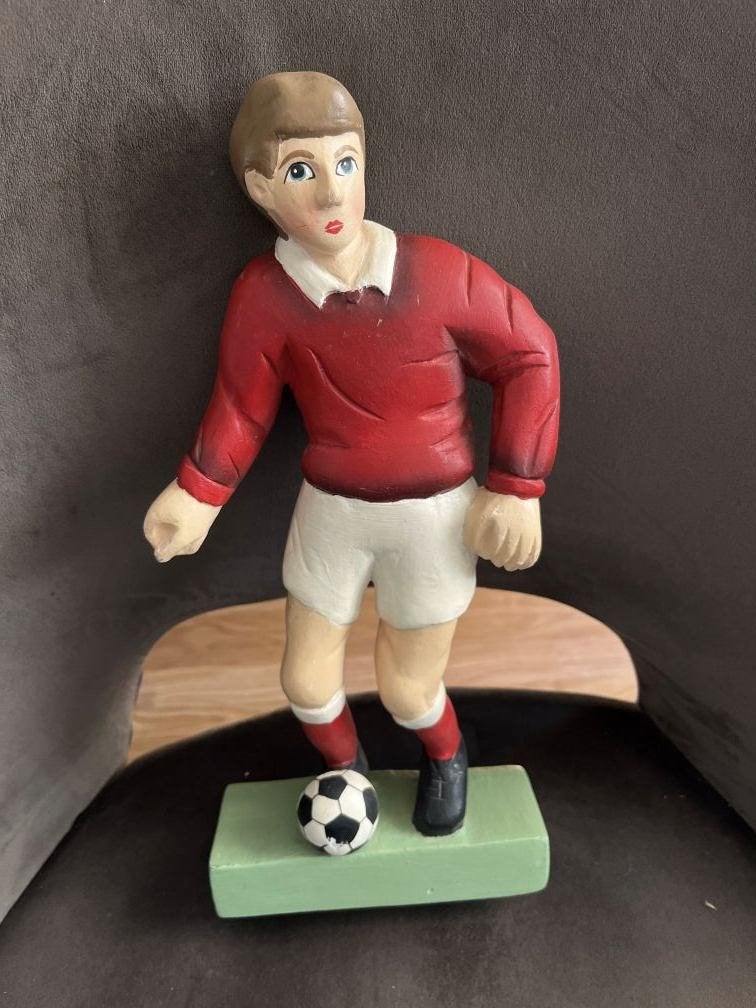 Houten voetballer 33 cm, Ophalen of Verzenden, Gebruikt, Mens