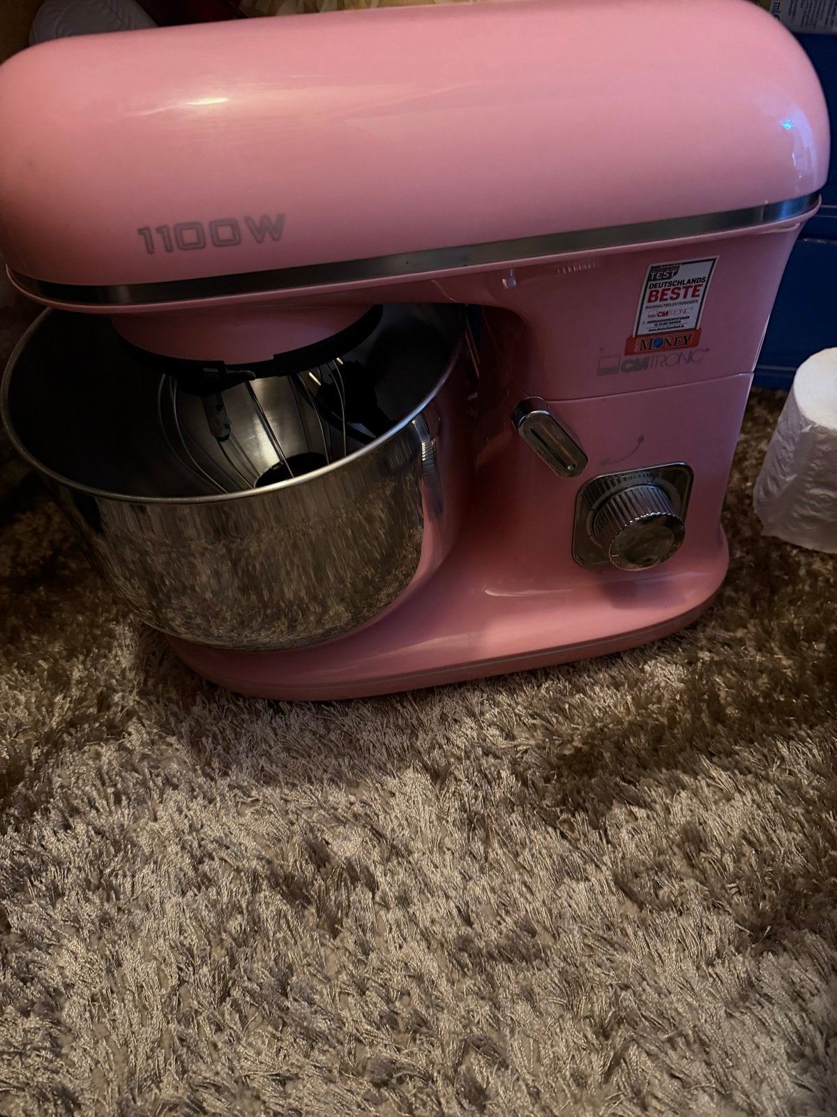 Roze Clatronic Keukenmachine 1100W met RVS kom, 4 liter of meer, Ophalen, Gebruikt, 3 snelheden of meer