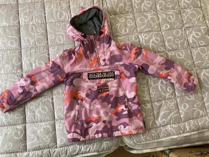 Napapijri jas anorak camouflage roze/oranje, Ophalen of Verzenden, Zo goed als nieuw, Maat 36 (S), Roze