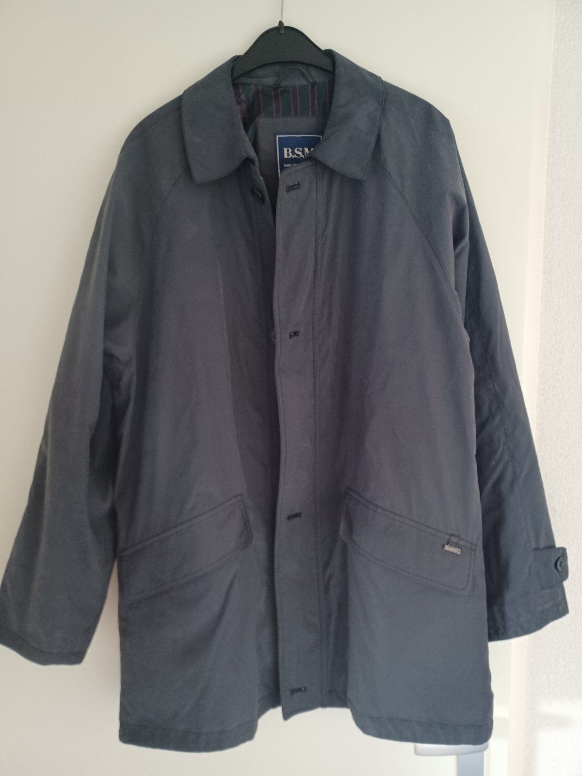 half lange heren jas ong mt L, Ophalen of Verzenden, Zo goed als nieuw, Maat 52/54 (L), Blauw
