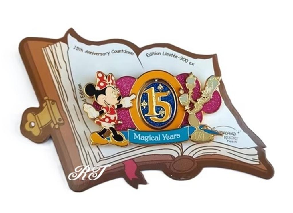 15 jarig jubileum pin “Minnie & Lumiere” Limited Edition., Ophalen of Verzenden, Zo goed als nieuw, Overige onderwerpen, Speldje of Pin