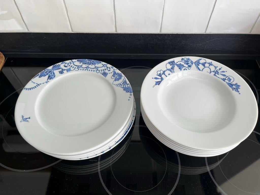 Zes nieuwe grote en diepe borden., Ophalen, Zo goed als nieuw, Bord(en), Overige stijlen