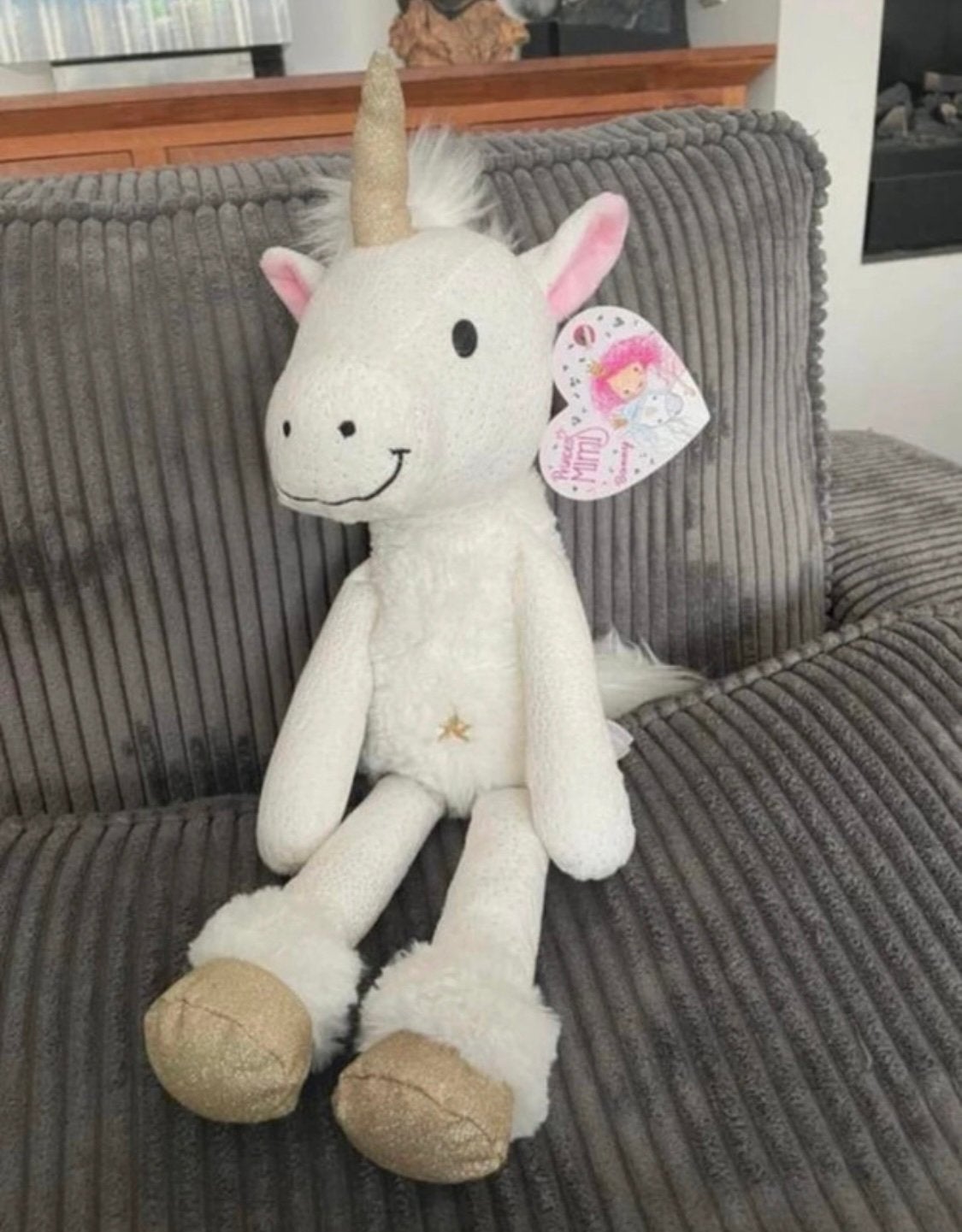 Nieuw Princess Mimi wit met glitters eenhoorn Bonny knuffel, Paard, Ophalen of Verzenden, Zo goed als nieuw, Middelgroot (20 tot 80 cm)