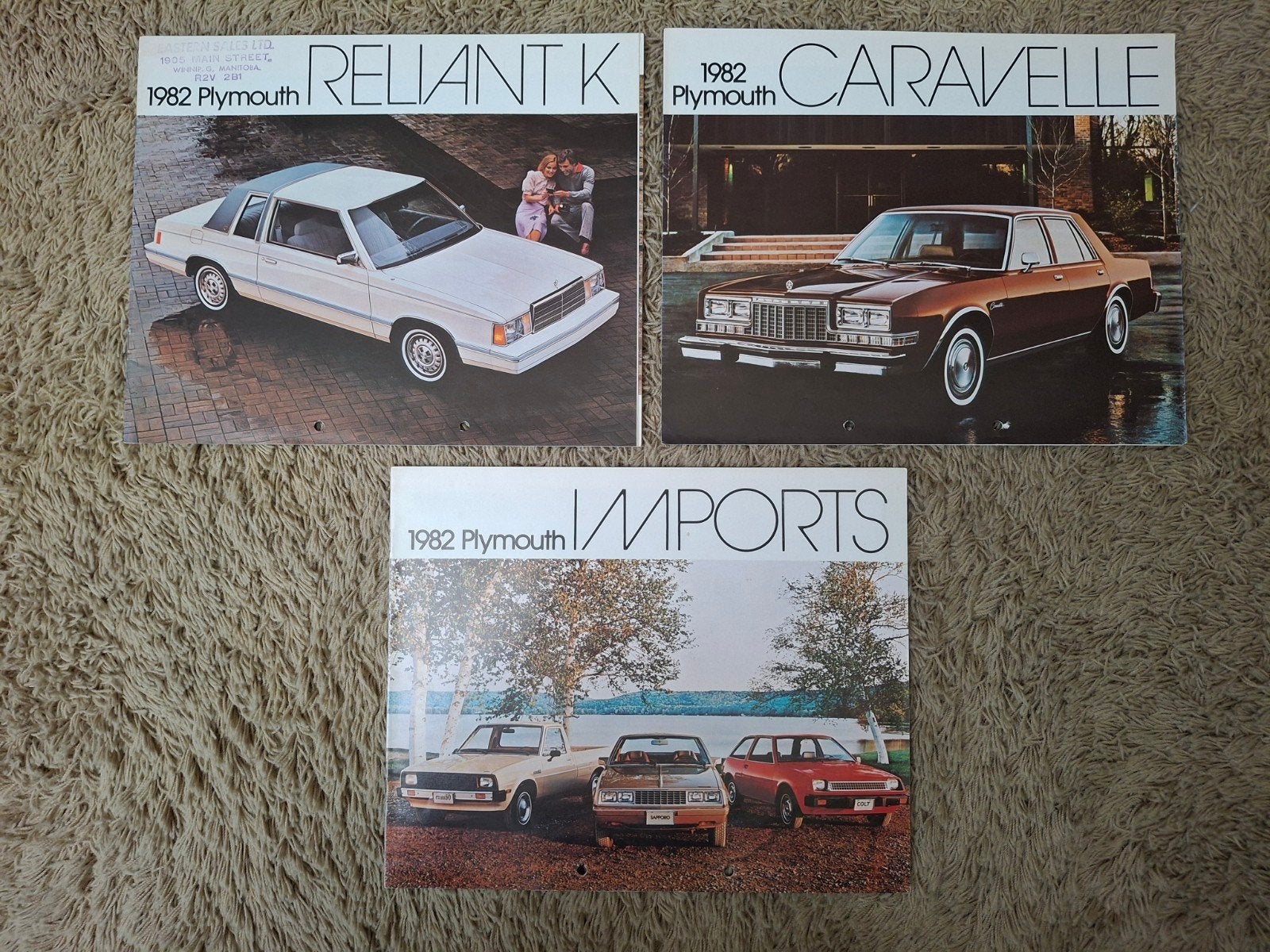 3x autofolder Plymouth 1982, Verzenden, Zo goed als nieuw, Algemeen