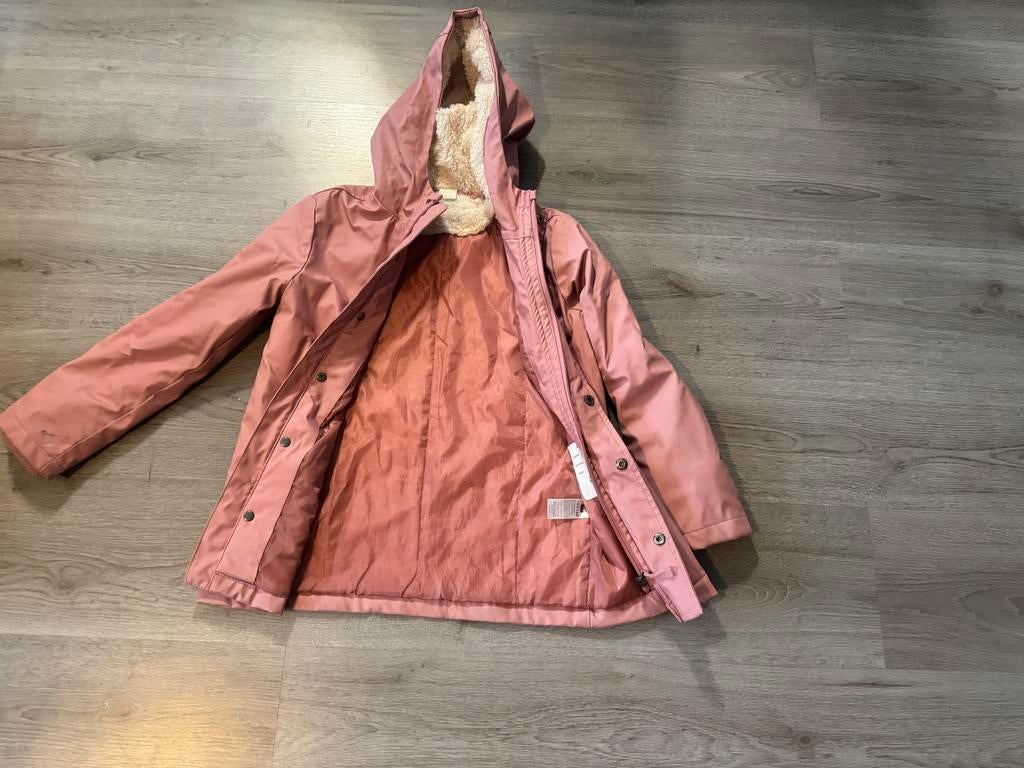 Roze regenjas met teddy voering van HEMA, Kinderen en Baby's, Kinderkleding | Maat 134, Ophalen, Gebruikt