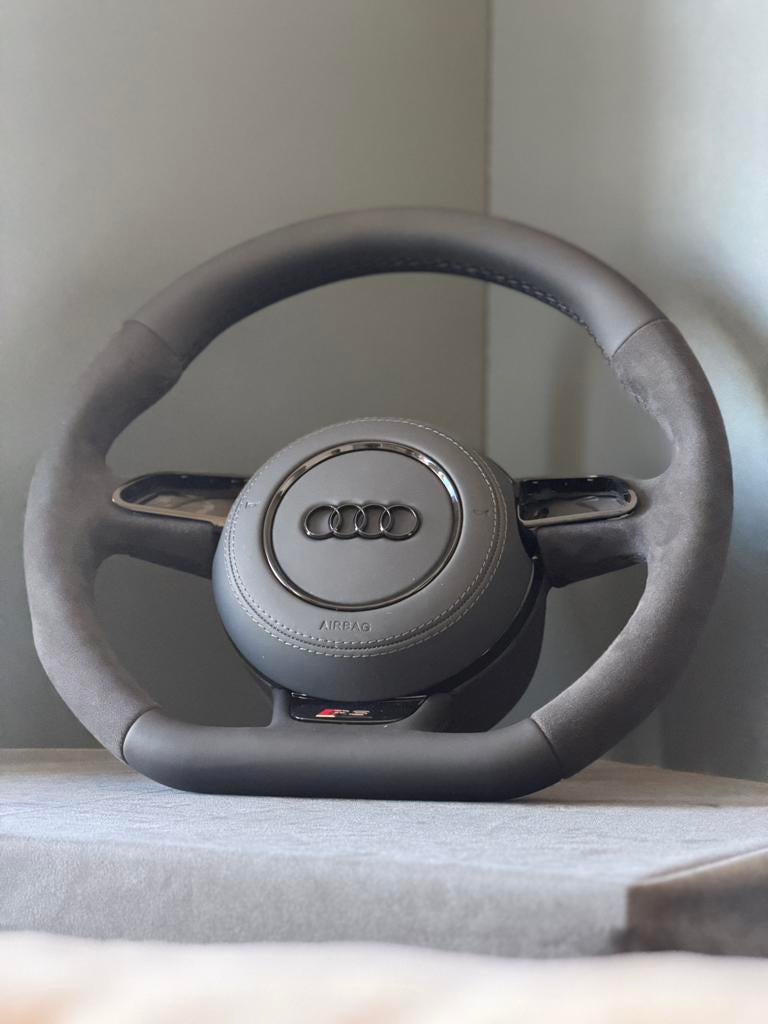 Nappa leer met alcantara stuur audi met airbag cover, Ophalen of Verzenden