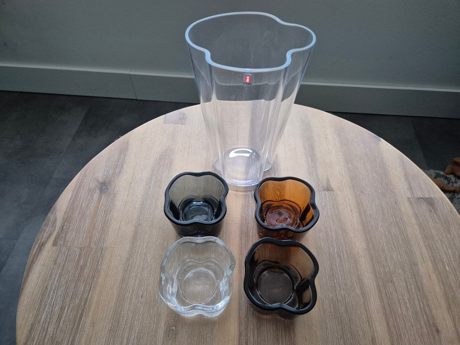 iittala Alvar Aalto waxinelichthouders en Aalto 22cm vaas, Ophalen, Nieuw, Glas