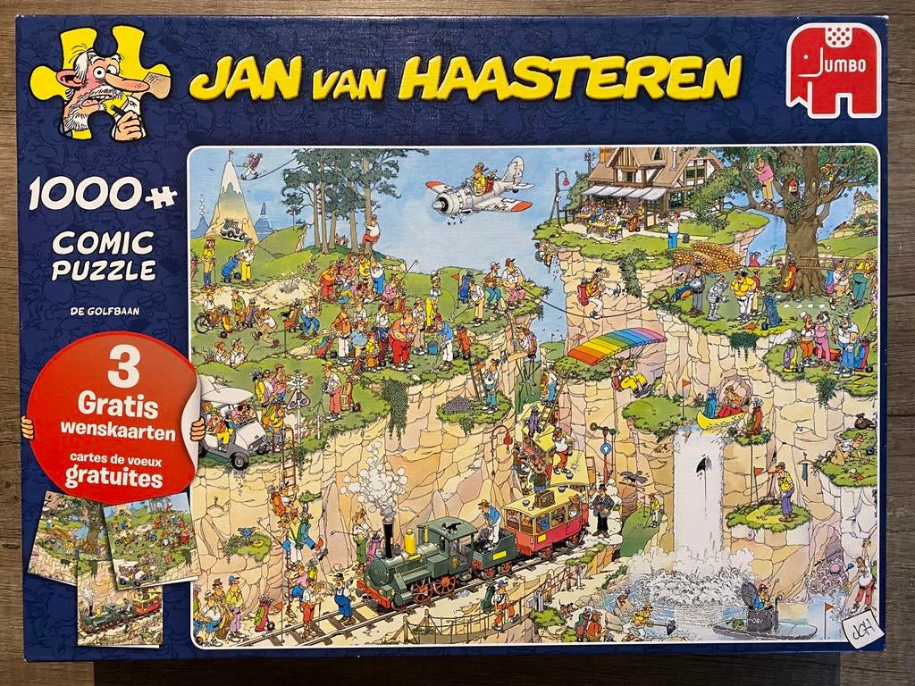 Jan van Haasteren puzzel 1000 stukjes de golfbaan, Ophalen of Verzenden, 500 t/m 1500 stukjes, Zo goed als nieuw