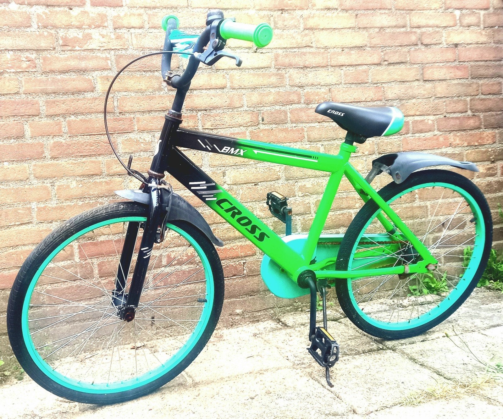Cross BMX Spirit Kinderfiets - Groen/Zwart, Fietsen en Brommers, Fietsen | Crossfietsen en BMX, Ophalen, Gebruikt, Staal, Velgrem