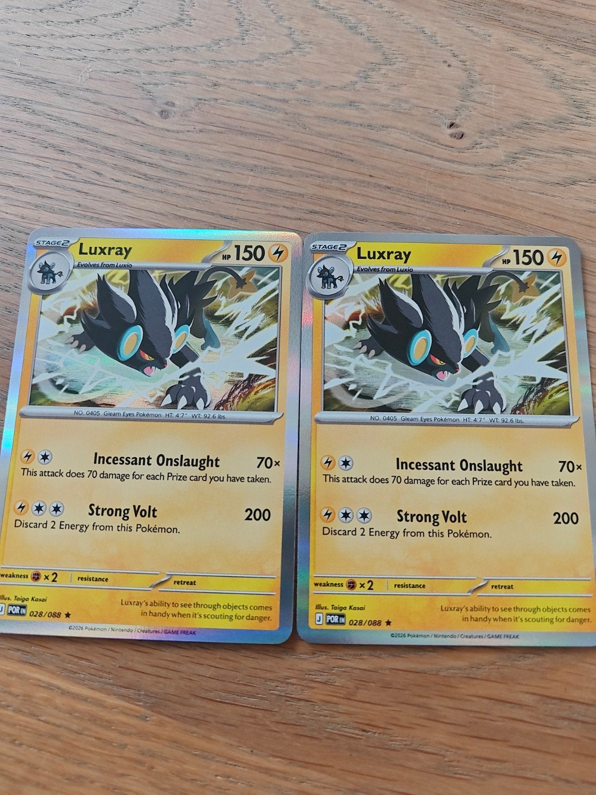 2x Luxray Holo Pokémon Kaart - Zo Goed als Nieuw, Ophalen, Zo goed als nieuw, Meerdere kaarten, Foil