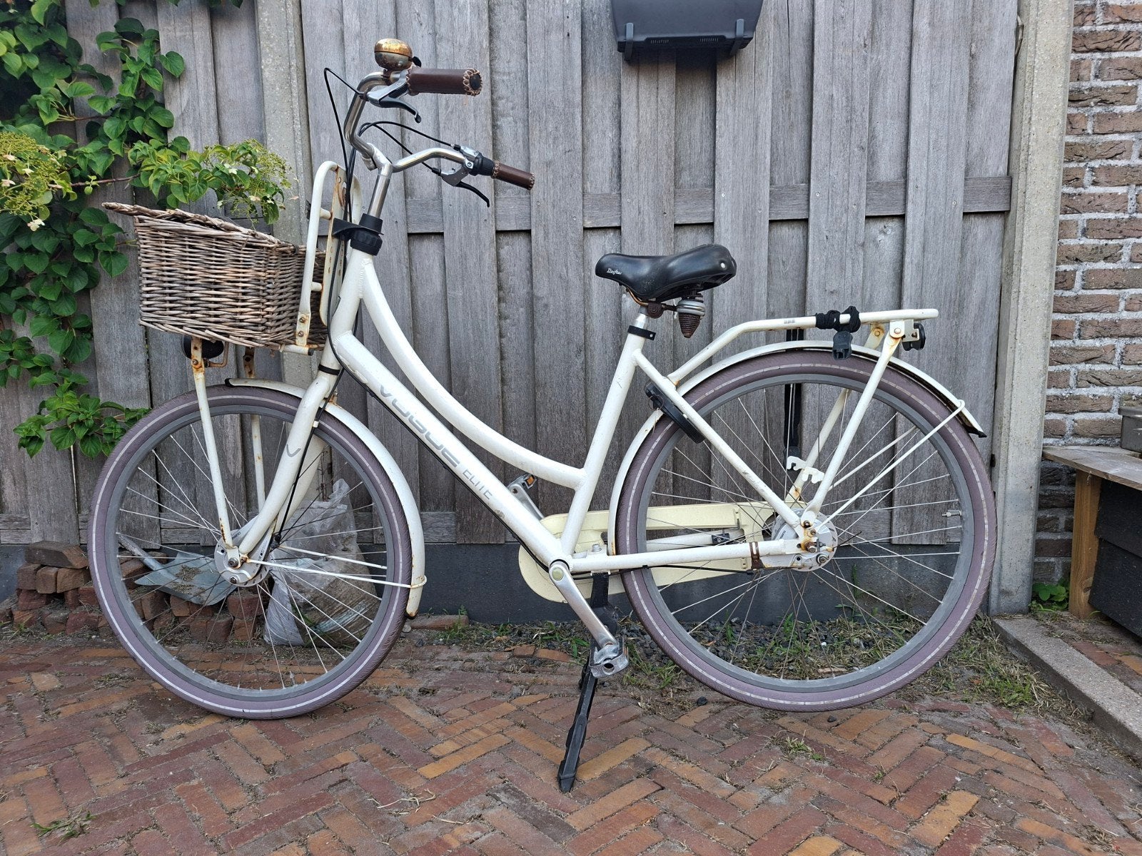Vogue Elite Damesfiets met Mand - Crème Wit, Terugtraprem, 50 tot 53 cm, Ophalen, Overige merken