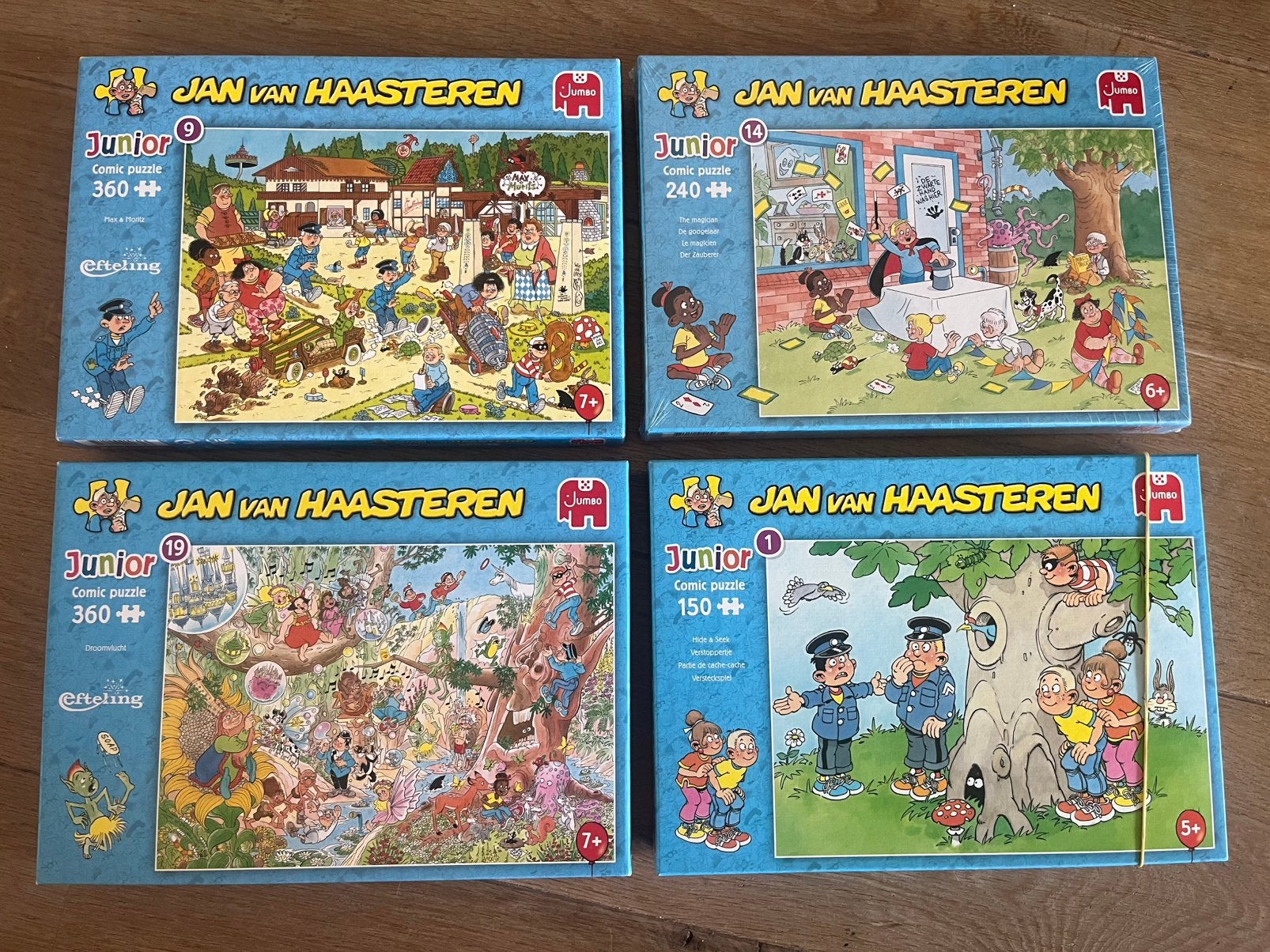 4 Jan van Haasteren puzzels junior, Ophalen, Minder dan 500 stukjes, Nieuw, Legpuzzel