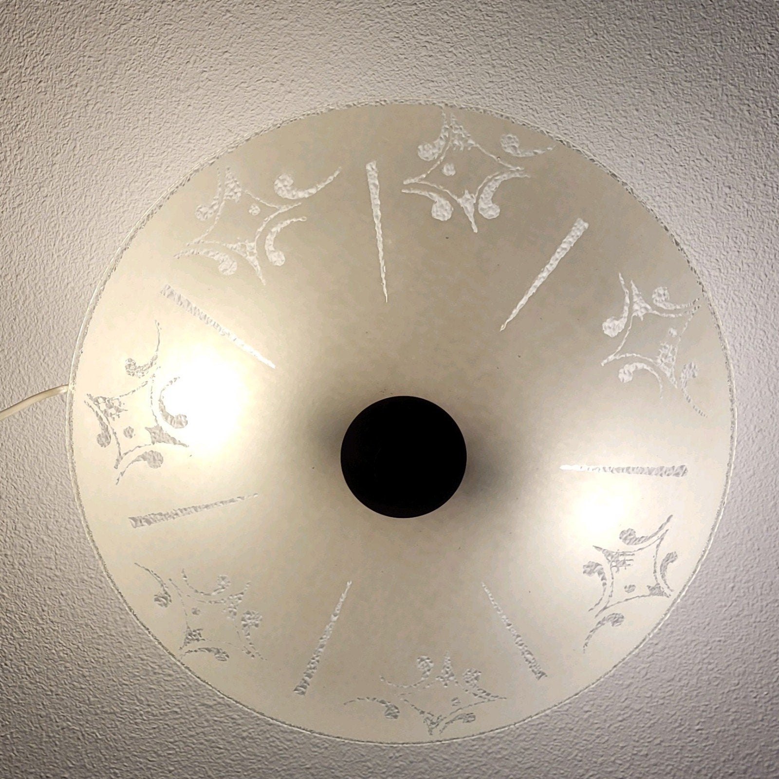 Retro design vintage schaal lamp floral bloemen, Ophalen of Verzenden