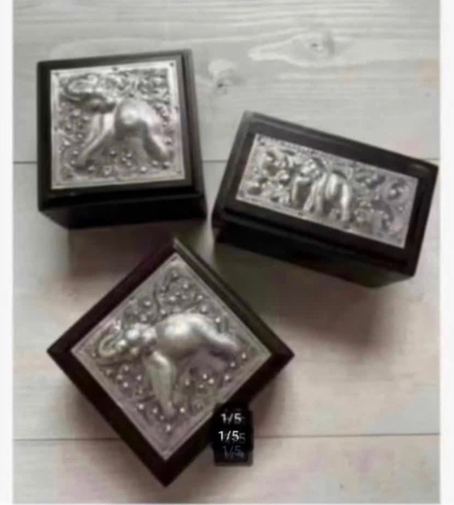 3 x India kist met dun beslag olifant, verschillende, Huis en Inrichting, Woonaccessoires | Kisten, Minder dan 50 cm, Nieuw, Minder dan 50 cm