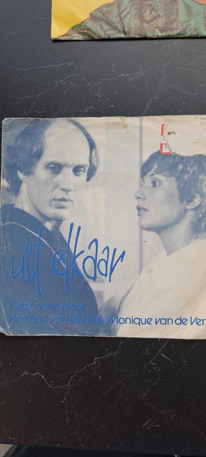 Herman van Veen & Monique van de Ven - Uit Elkaar Single, Ophalen of Verzenden