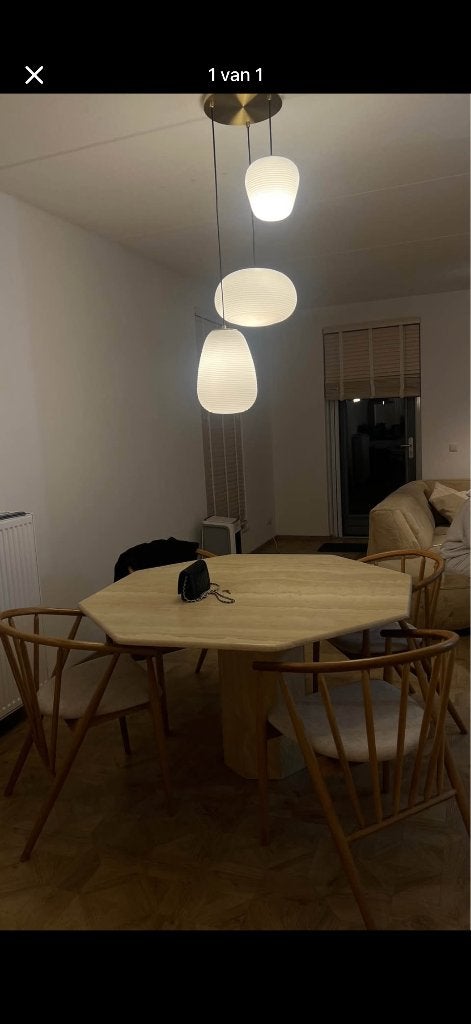 Travertin eettafel (INCL STOELEN), Ophalen, Overige materialen, Gebruikt, 100 tot 150 cm