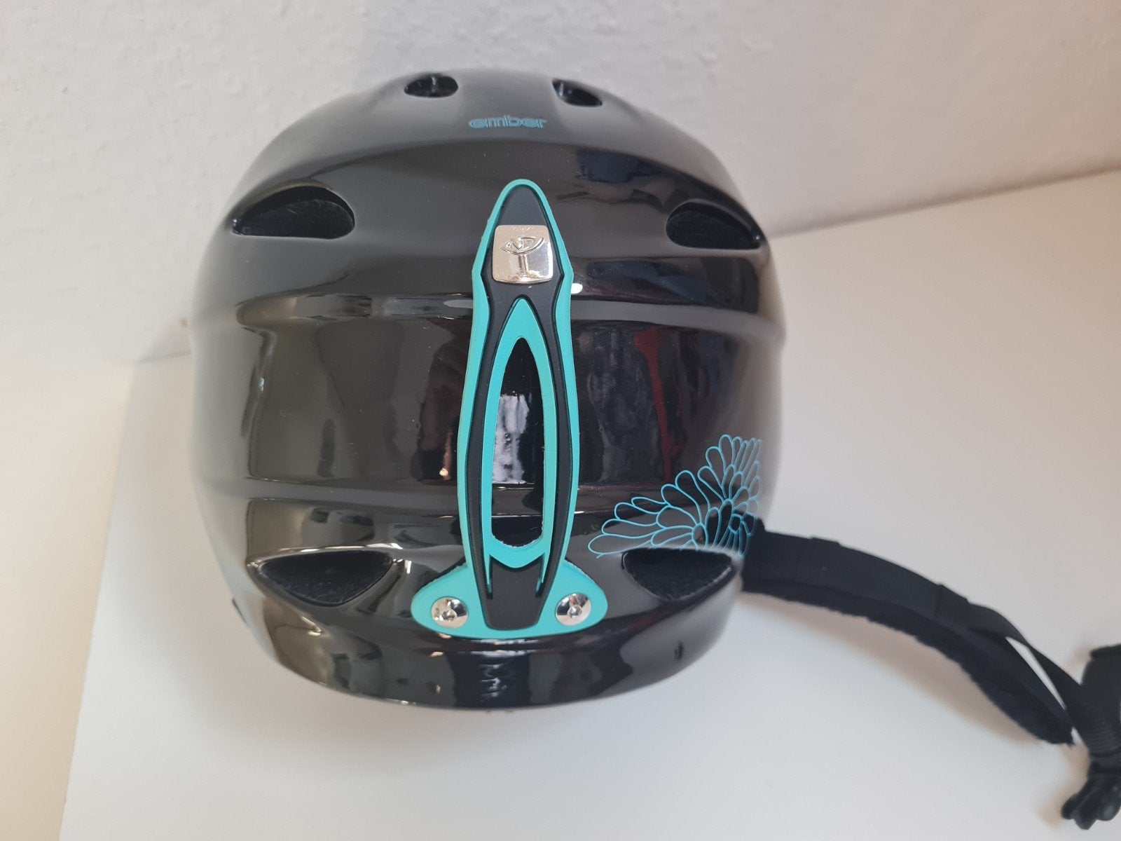 Giro skihelm zwart met turquoise details, Ember, Ophalen of Verzenden, Zo goed als nieuw, Overige typen