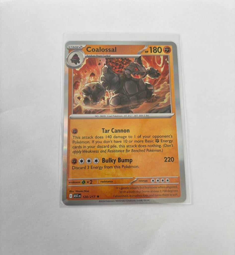Pokemon coalossal 120/217 ASC holo, Ophalen of Verzenden, Zo goed als nieuw