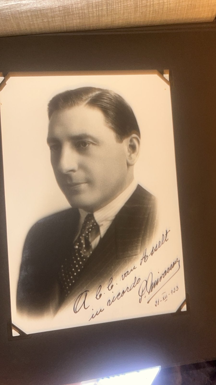 Pedro mirassou, argentijnse tenor met handtekening, Gebruikt, Foto, Ophalen of Verzenden, Voor 1940