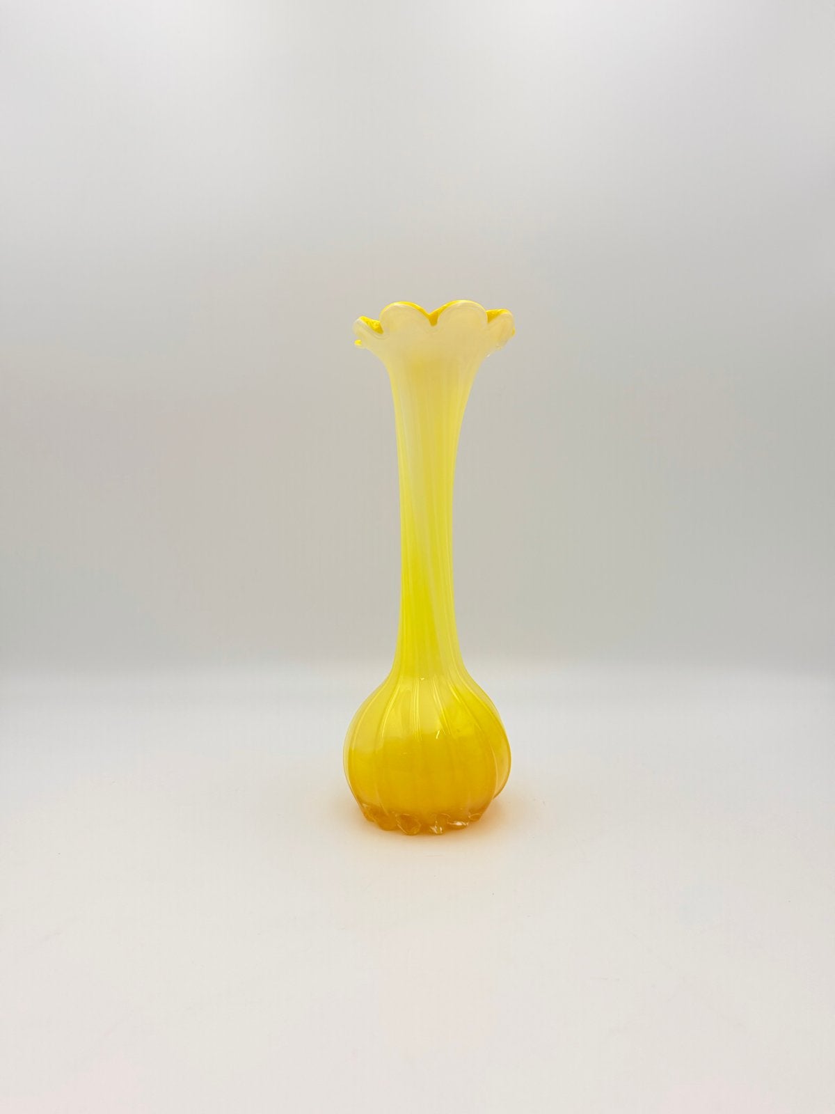 Murano Vaas Geel - Vintage Glaswerk, Ophalen of Verzenden