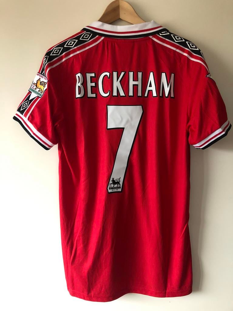 Beckham Manchester United retro voetbalshirt maat L, Ophalen of Verzenden, Zo goed als nieuw, Shirt