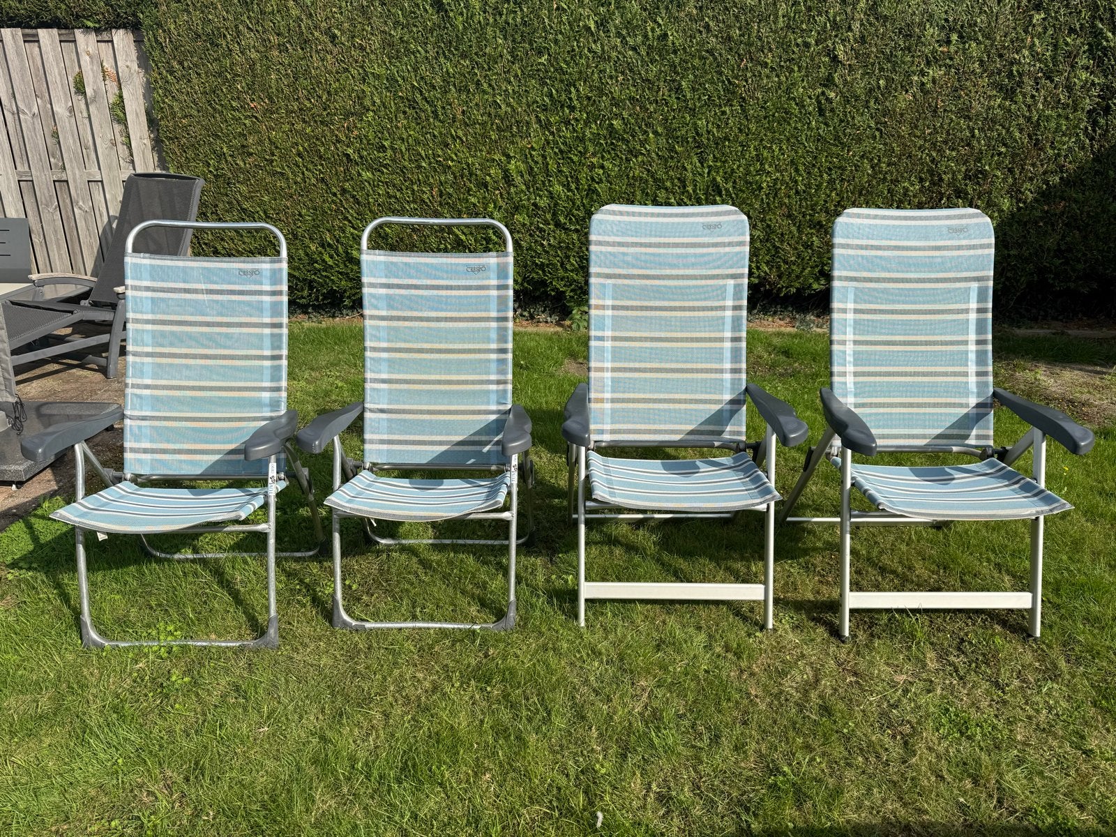 4 stuks nette Crespo standenstoel - Ideaal voor camping/tuin, Caravans en Kamperen, Ophalen, Gebruikt, Campingstoel
