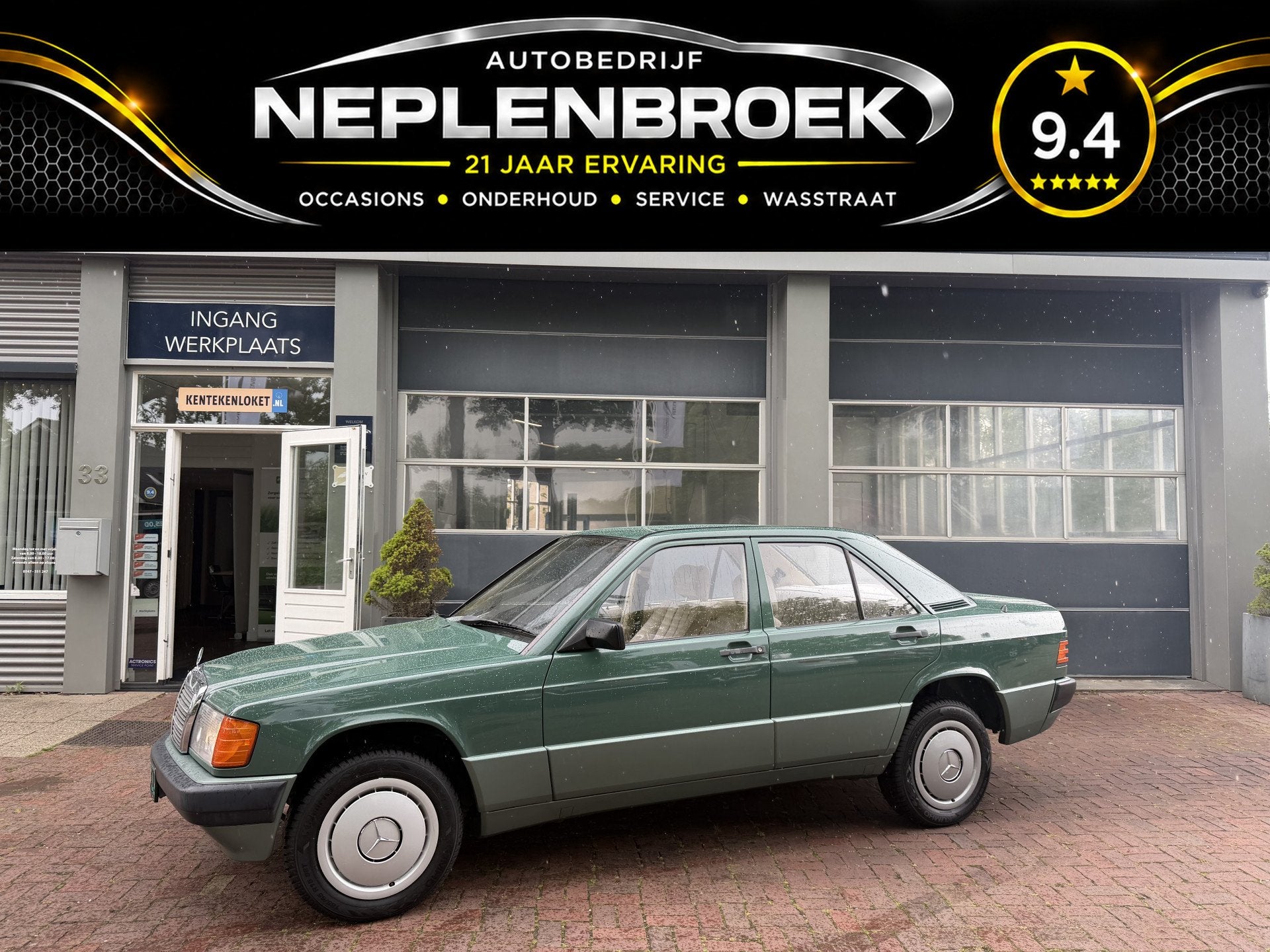Mercedes-Benz 190 2.0 Bj 1988 Automaat Uniek Schuurvonds moe, Auto's, Oldtimers, Automaat, Dealer onderhouden, Beige, Mercedes-Benz