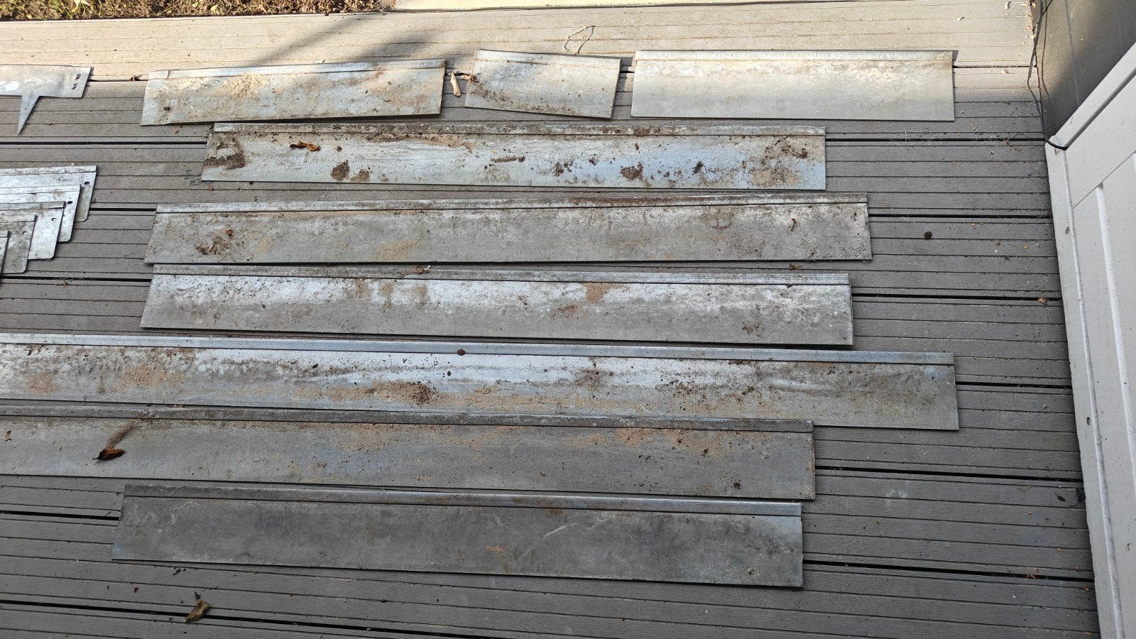Ruim 19 meter metalen border- of gazon randen, Ophalen, Overige materialen, Gebruikt, 100 tot 200 cm