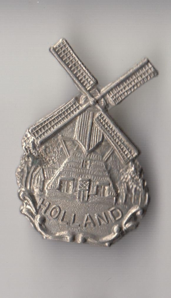 Holland Molen schildje zonder naald speldje, Verzamelen, Speldjes, Pins en Buttons, Gebruikt, Niet vindbaar, Niet vindbaar, Speldje of Pin