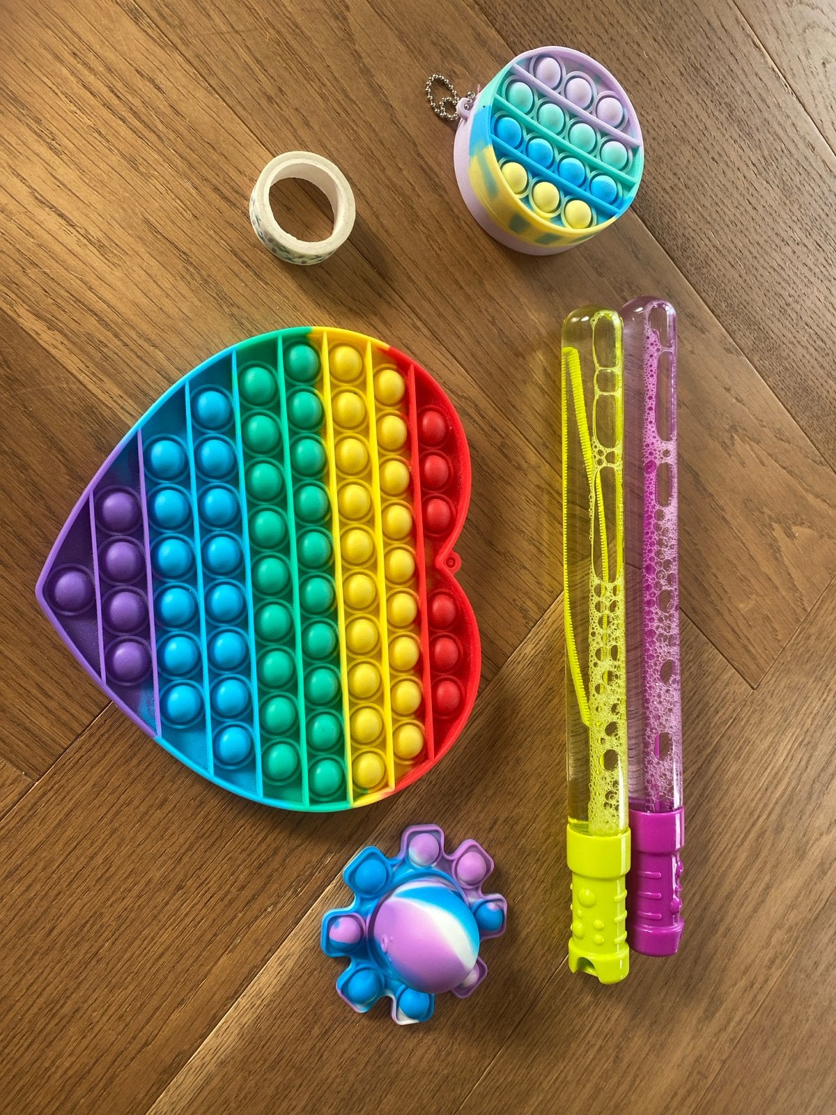Pop-it set, bellenblaas en washi tape, Ophalen of Verzenden, Zo goed als nieuw, Jongen of Meisje