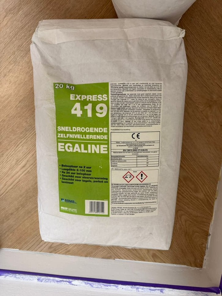 Kreisel Express 419 Sneldrogende Egaline (20 kg) +gratis zak, Overige materialen, Zo goed als nieuw, 15 m² of meer, Ophalen