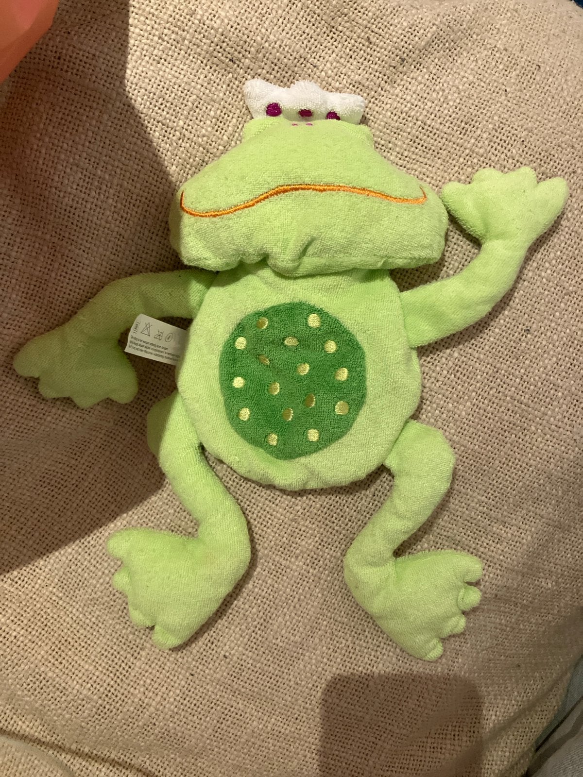 HEMA Kikker Knuffel met Kroon, Groen, Overige karakters, Ophalen of Verzenden, Zo goed als nieuw