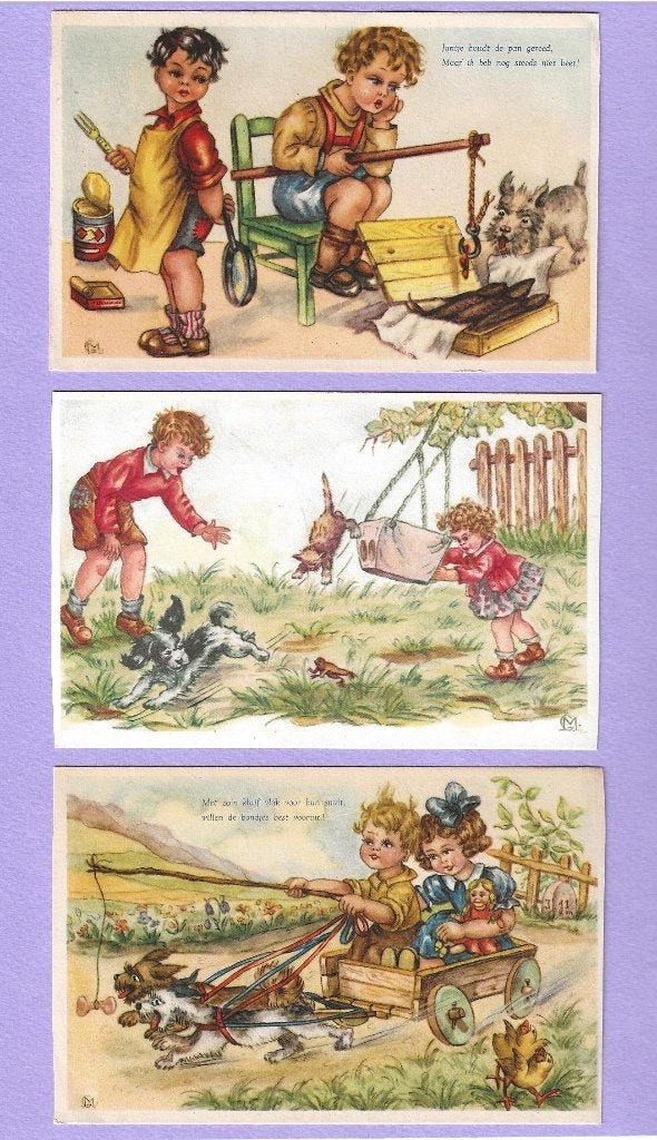 3 x kinderkaart  - Ill. GM, Verzamelen, Ophalen of Verzenden, 1940 tot 1960, Ongelopen, Kinderen