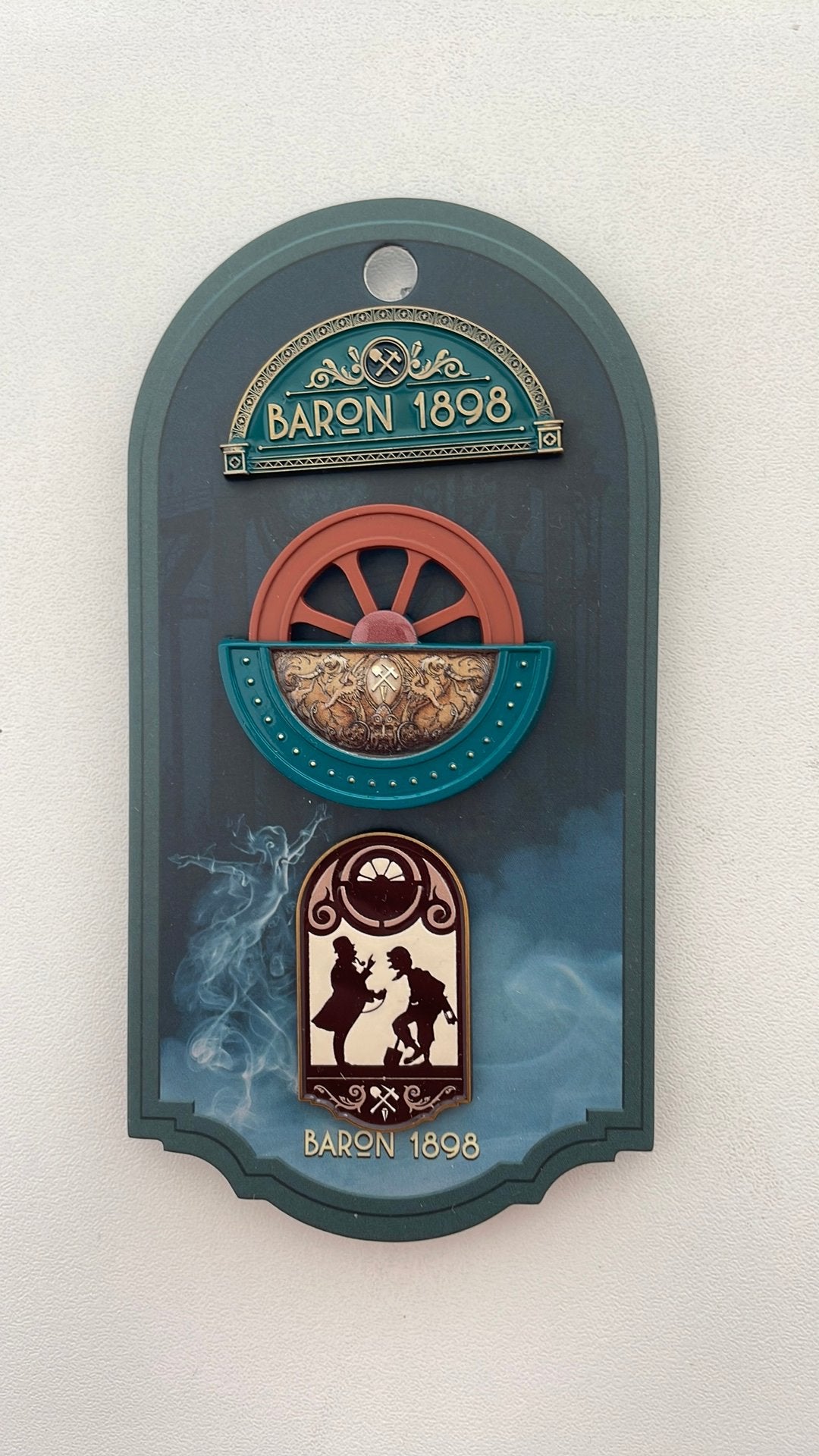Efteling pin set Baron 1898 op kaartje EPP 492/493/494, Ophalen of Verzenden, Nieuw, Button of Speldje