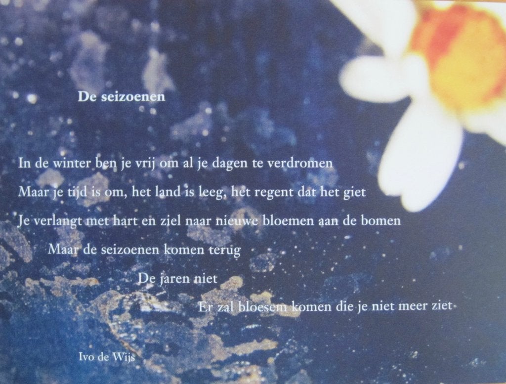 Gedicht op kaart - de seizoenen - Ivo de Wijs - nieuw, Verzenden, 1980 tot heden, Ongelopen, Overige thema's
