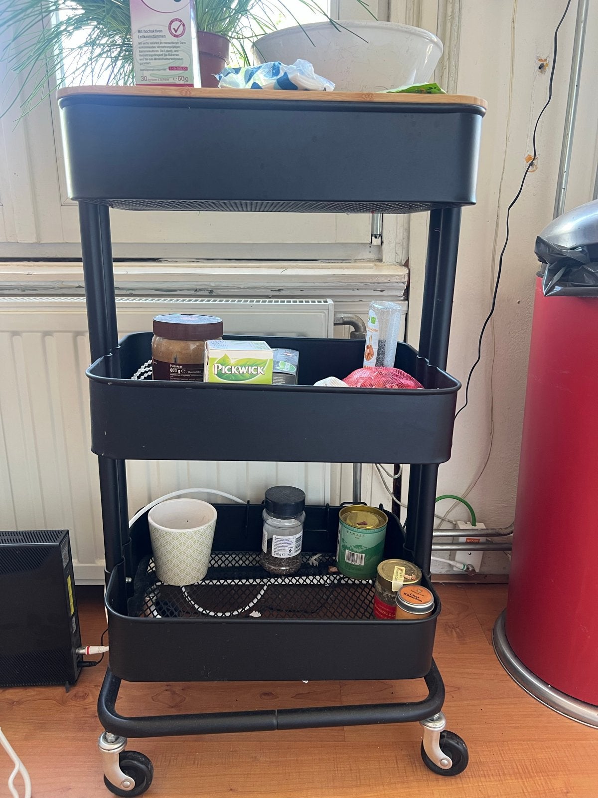 IKEA RÅSKOG Roltafel Zwart - Keukentrolley met 3 lagen, Ophalen, Gebruikt, IKEA, Keukentrolley